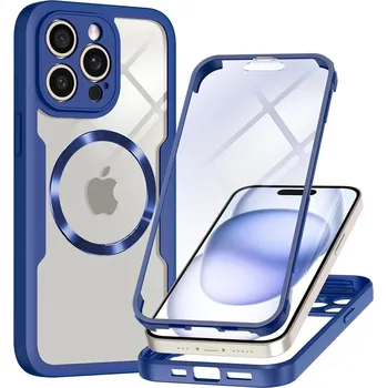 Pouzdro na mobilní telefon Techsuit - ColorVerse 360 MagSafe Series + ochrana displeje - iPhone 14 Pro - modrá