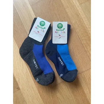Pánské ponožky Merino ponožky 70% ovčí vlny (volný lem pro děti) - modrá, Surtex Varianty: 18/19