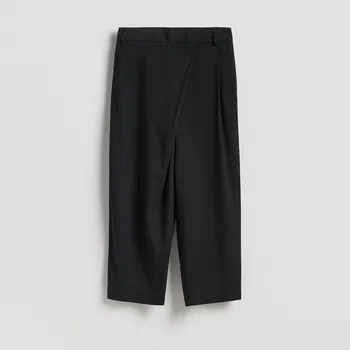 Dámské oblečení Reserved - Kalhoty s&nbsp;příměsí vlny - černý - 103JL-99X - 103JL-99X-L