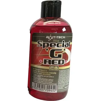 Návnadové aroma Bait-Tech tekutý posilovač Deluxe Special G Red 250 ml