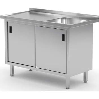 Jídelní stůl TECHNICA Stůl s jedním umyvadlem, pravostranný, se skříňkou 1800x700x850 mm | TECHNICA, 218P1870