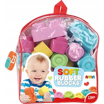 ostatní stavebnice Stavebnice Měkké gumové 23 ks Batoh Růžový od 12M+ jako Dárek