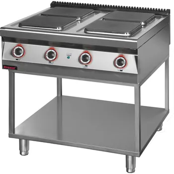 Sporák KROMET Elektrická kamna se 4 plotýnkami 900 mm, 4x4 kW na rámovém podstavci, 900x900x900 mm | KROMET, 900.KE-4.T