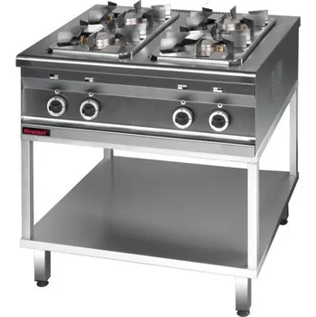Sporák KROMET Volně stojící plynový sporák se 4 hořáky, 13 kW, 800x700x900 mm | KROMET, 000.KG-4S.T