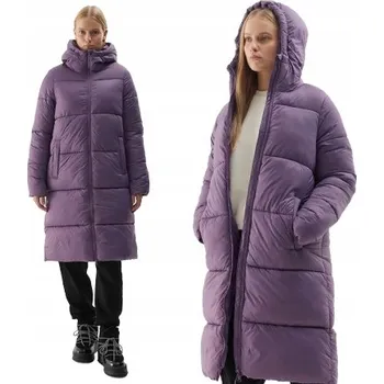 Dámský kabát 4F dámský fialový péřový kabát s kapucí 4F velikost XL