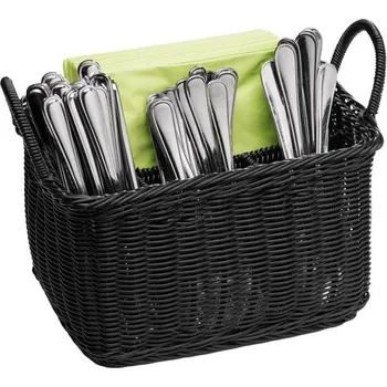 Příborník do zásuvky APS Obdélníkový koš na příbory 260x180x150 mm, černý | APS, Economic