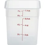 Transparentní polypropylenová nádoba na potraviny CamSquare, Cambro, 7,6 l, 7,6L, Průhledná, 215x215x(H)230mm
