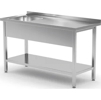 Jídelní stůl TECHNICA Stůl s jedním umyvadlem, levý, s policí 1100x600x850 mm | TECHNICA, 213L1160