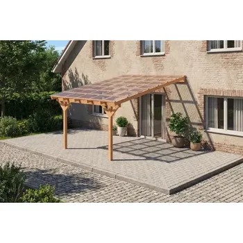 Zahradní stavba Dřevěná pergola ke zdi domu 300x450