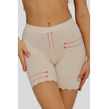 Kalhotky Stahovací prodloužené bezešvé kalhotky Feel Good Bermuda béžové XXL