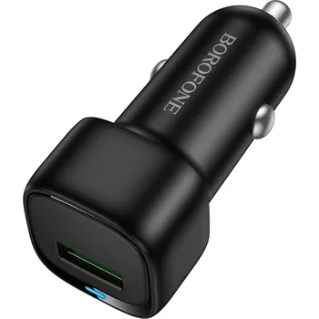 Borofone - Nabíječka do auta Cloud (BZ34) - USB, jeden port, 18 W (QC/FCP/AFC), ABS, pro 12-24 V - černá