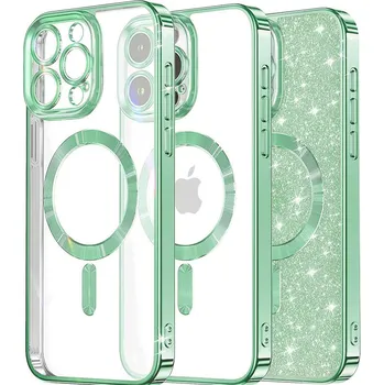 Pouzdro na mobilní telefon Techsuit - Luxusní třpytivý MagSafe - iPhone 13 Pro Max - světle zelený