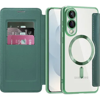 Pouzdro na mobilní telefon Techsuit - Pouzdro SmartMag Book - Samsung Galaxy S25 Edge - zelené