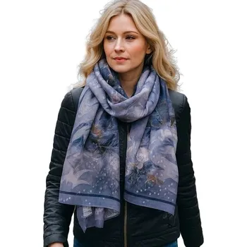 Šátek Agrafka šátek s rostlinným motivem - polyester
