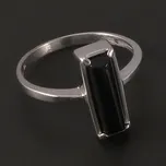 Goldpoint Stříbrný prsten obdélníkový černý onyx Velikost: 55