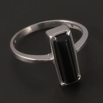 Prsten Goldpoint Stříbrný prsten obdélníkový černý onyx Velikost: 55