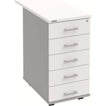 Zásuvkový kontejner Kancelářský kontejner K 35 C N 80 - BÍLÁ , ŠEDÁ