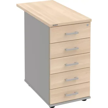 Zásuvkový kontejner Kancelářský kontejner K 35 C P 80 - AKÁT , ŠEDÁ