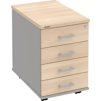 Zásuvkový kontejner Kancelářský kontejner K 34 C N - AKÁT , ŠEDÁ