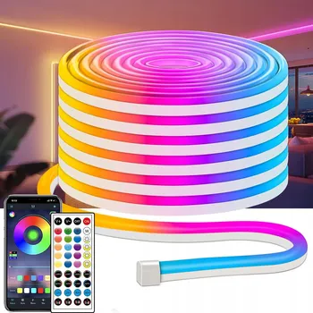 LED páska LED Páska 5M Neon RGB 300LED Bluetooth Aplikace DÁLKOVÝ OVLADAČ Sada IP65