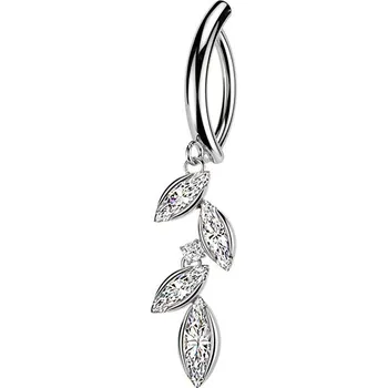 Piercing Šperky4U Visací piercing do pupíku se štítem - WP0115