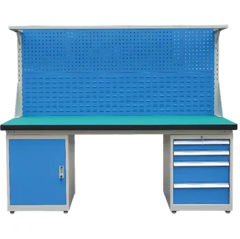 Dílenský stůl MP 2100, dílenský pracovní stůl, šedá/modrá