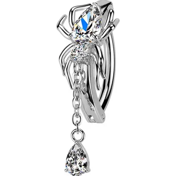 Piercing Šperky4U Piercing do pupíku pavouk, čiré zirkony - WP0111-C