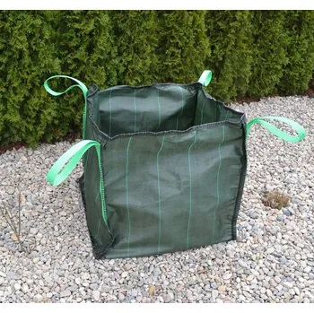 Venkovní odpadkový koš GTEX Vak, pytel na listí a zahradní odpad 90×90×90 cm – zahradní pytel 810 L, zelený 130090