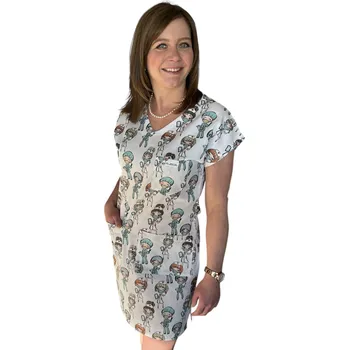 Zdravotnický oděv Šaty pro zdravotní sestry Pohodlné pracovní šaty Velikost: XS
