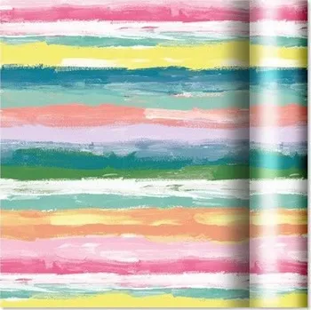 Balící papír ALBI Dárkový papír - role 2 m × 70 cm - Barevné pastelové pruhy