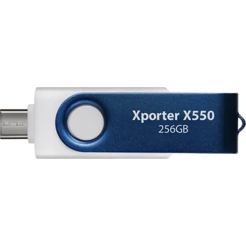 USB flash disk PATRIOT Xporter X550 256GB / USB Typ-A + USB Typ-C / USB 3.2 Gen 1 / bílo-modrá