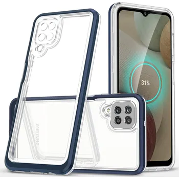 Pouzdro na mobilní telefon Clear Hybrid Armor Case pouzdro / kryt pro Samsung Galaxy A12 transparent / modré