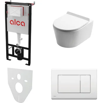 AKČNÍ SET 5v1 Alcadrain Sádromodul AM101/1120 + WC mísa SLOVARM W YJ-2387, bílá