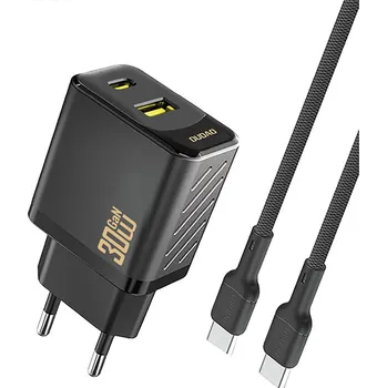 Telefonní příslušenství Dudao A27TCEU nabíječka do sítě USB-C + USB-A / PD / 30W + kabel USB-C / USB-C / černá