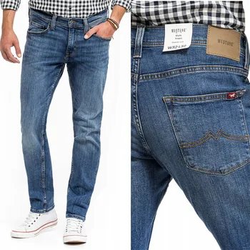 Pánské džíny MUSTANG VEGAS PÁNSKÉ JEANSY SLIM FIT ZÚŽENÉ DŽÍNY MODRÉ W31 L34