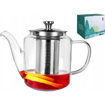 Konvice na čaj KONVICE SKLENĚNÁ S SÍTKEM DŽBÁN PRO LOUHOVÁNÍ ČAJE BYLINEK LOUHOVAČ