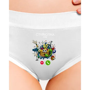 Souprava dámského spodního prádla Bastard Narozeniny volají dámské kalhotky White
