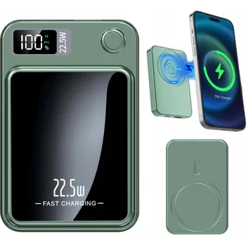 Powerbanka BEZDRÁTOVÁ POWERBANKA 10000MAH MAGNETICKÁ PŘENOSNÁ TYPE C USB PRO IPHONE