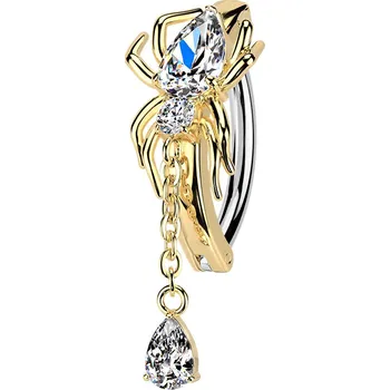 Piercing Šperky4U Zlacený piercing do pupíku pavouk - WP0111-GD