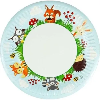 Talíř AX talíř papírový 23cm 8ks lesní zvěř
