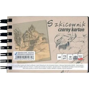 Výtvarný papír Skicák v deskach černý p A6/60l 170g SP