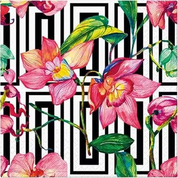 Papírový ubrousek Ubrousky PAW Dekor L (20ks) Wildflower Orchid