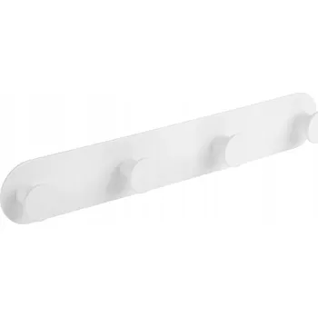 Věšák Čtyřramenný věšák na ručníky Laveo Miri, ocelový, bílý, 256 mm