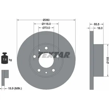 Brzdový kotouč Brzdový kotouč TEXTAR 92073700