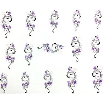 Vodoobtisky - Ornament černo-fialový