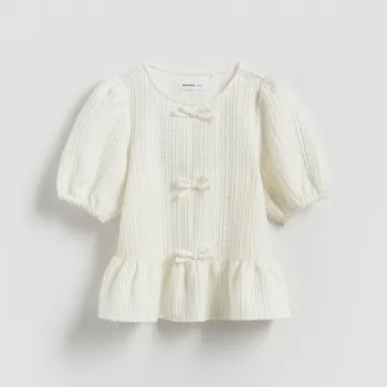 Reserved - Halenka s&nbsp;volánovým lemem - krémová - 035HU-01X - 035HU-01X-134