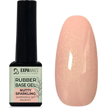 Přípravek na nehty EXPA-nails UV/LED gel Rubber base - Nutty Sparkling Objem: 5 ml