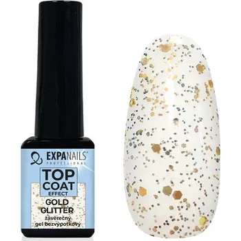 Lak na nehty EXPA-nails UV/LED gel Top coat effect - Gold glitter Objem: 5 ml