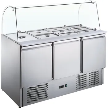 STALGAST Třídveřový chladicí stůl se skleněným nástavcem, 368 l, 1365x705x1300 mm | STALGAST, 832232