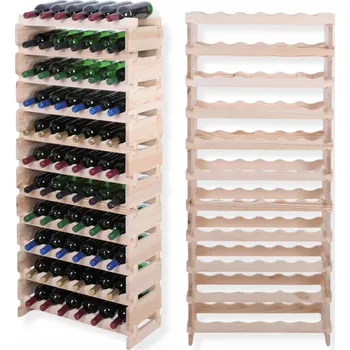 Stojan na víno Stojan na láhve modulární regál na víno 11x6 lahví VELKÝ, MONTÁŽ BEZ NÁŘADÍ